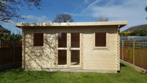 5m x 3.1m pent garden log cabins