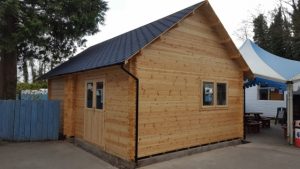 7m x 5m Column Structure Bespoke Log Cabin Extra High Pitched Roof